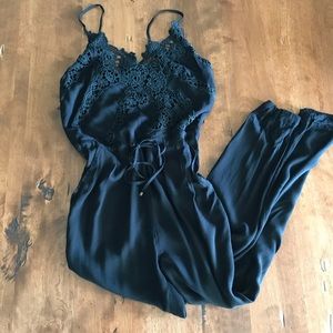 Lace trim jumpsuit